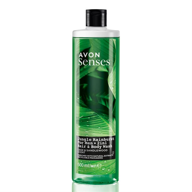 Avon Senses Jungle Rainburst Hair & Body Wash - 500ml